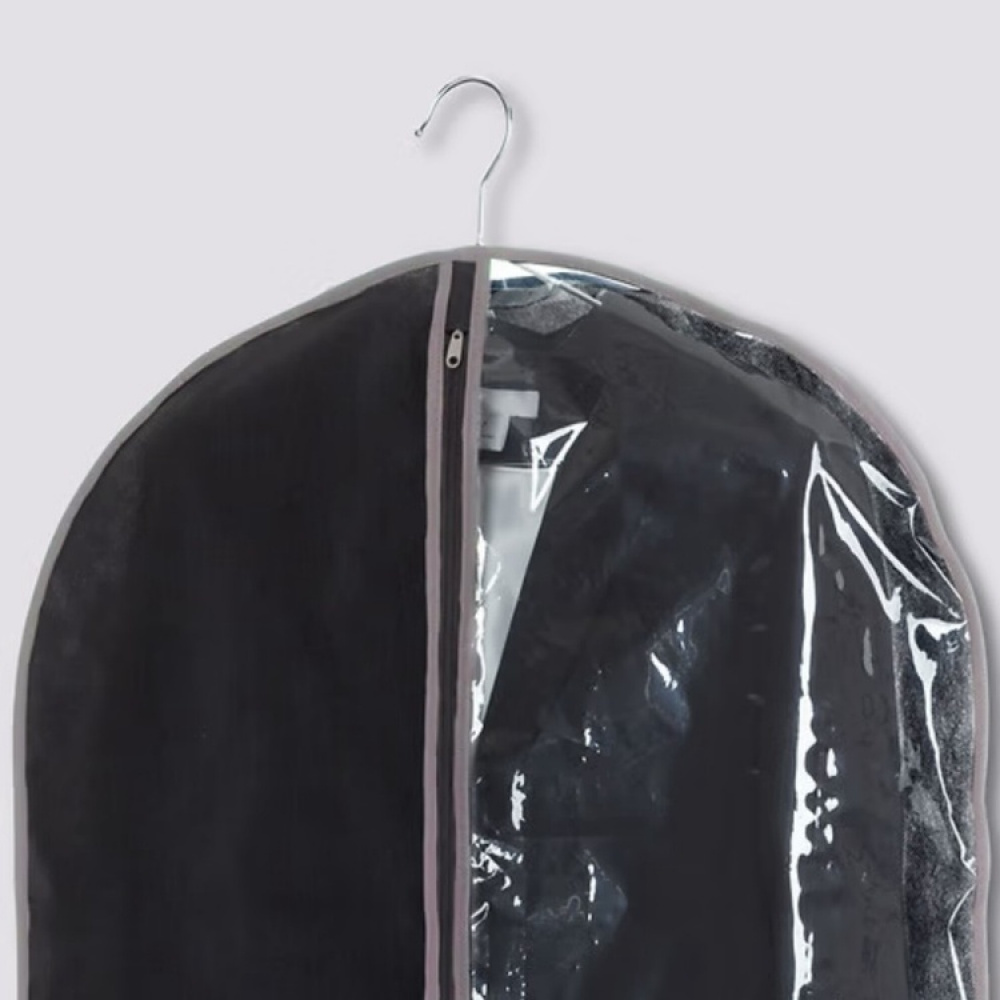 Klädöverdrag, Kort, SUIT COVER, 60 x H 100, Svart /Transparent i gruppen Förvaring / Garderobsförvaring / Klädgarderober hos SmartaSaker.se (41428)