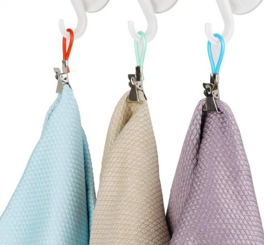 Klämmor för handdukar som saknar ögla, 5 st, HABO TOWEL CLIPS, Blandade Färger i gruppen Förvaring / Badrumsförvaring hos SmartaSaker.se (41454)