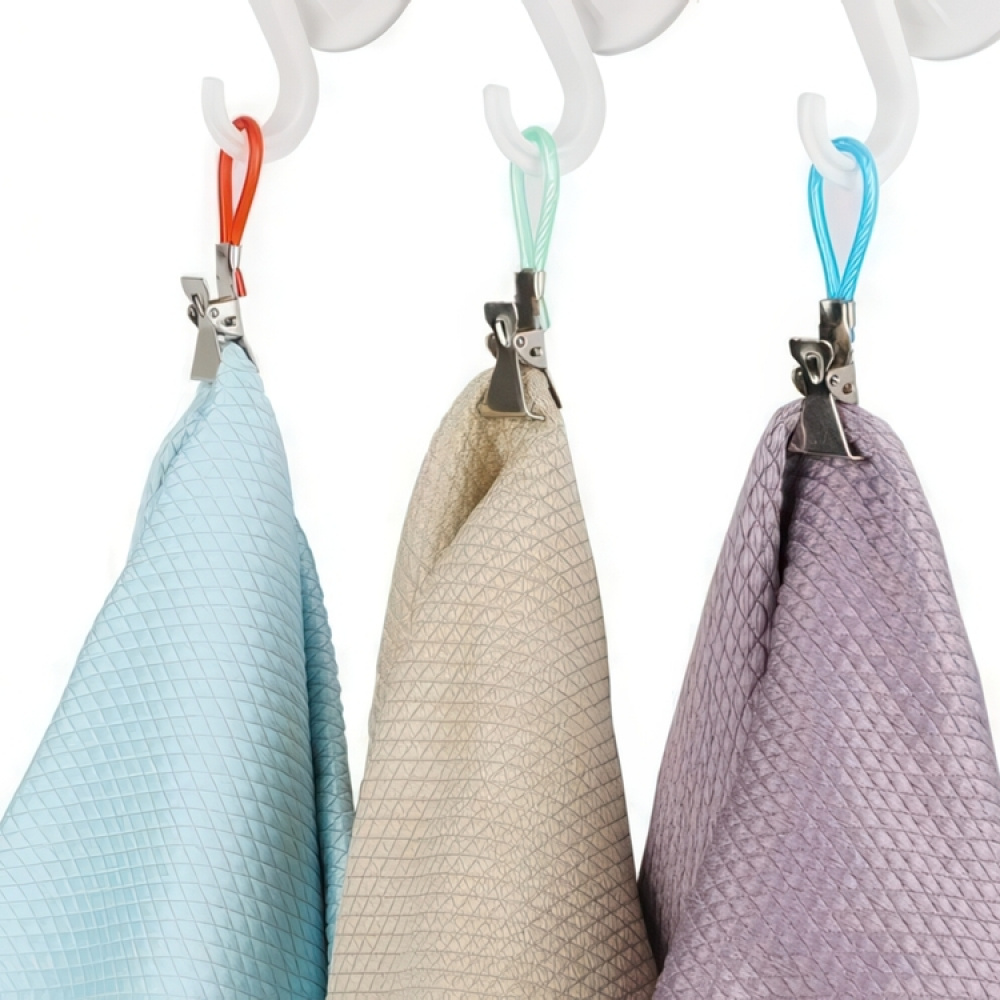 Klämmor för handdukar som saknar ögla, 5 st, HABO TOWEL CLIPS, Blandade Färger i gruppen Förvaring / Badrumsförvaring hos SmartaSaker.se (41454)