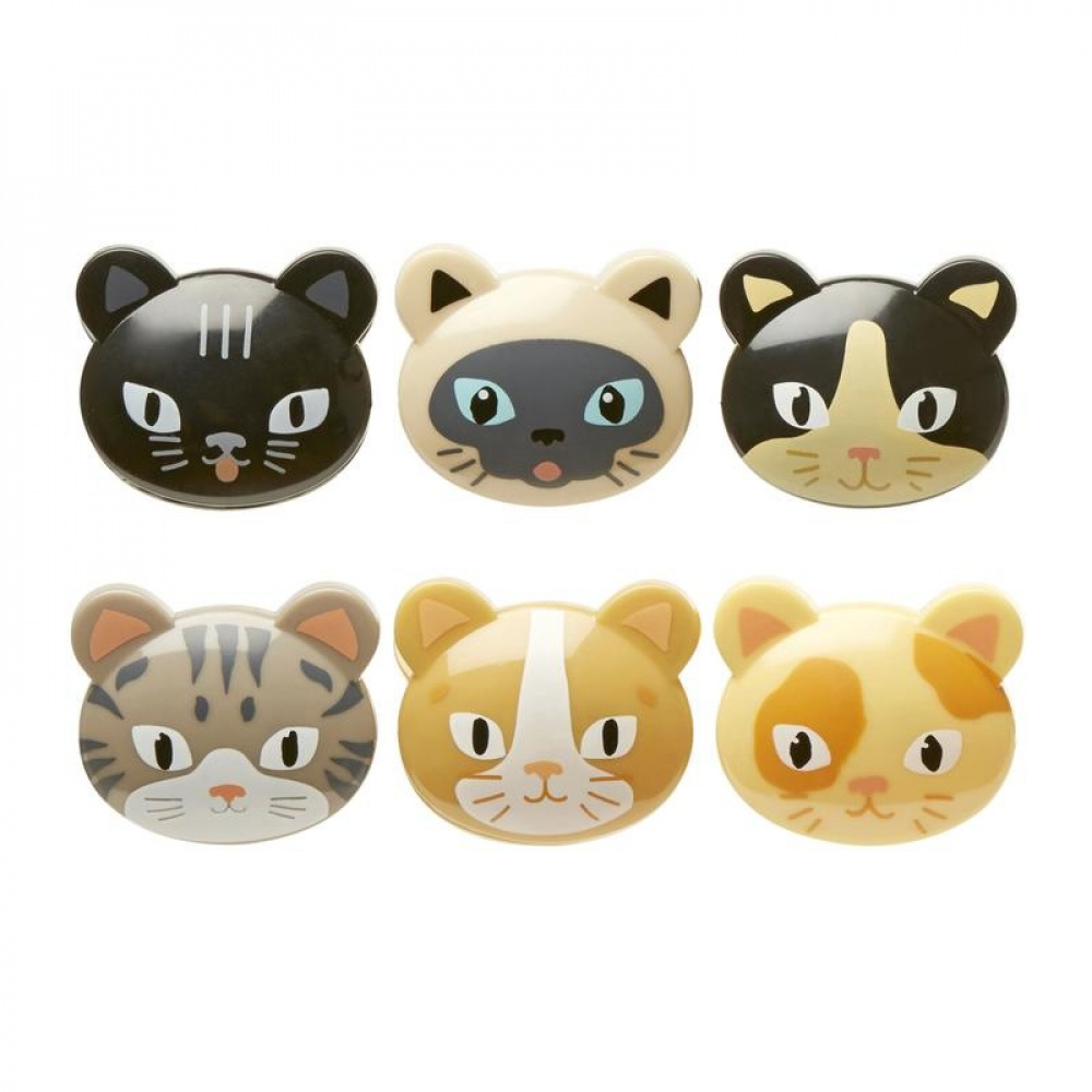 Klämmor med katter, 6 st, CAT BAG CLIPS, Kikkerland, Mix i gruppen Förvaring / Köksförvaring hos SmartaSaker.se (41457)