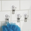 Klämmor med sugpropp, 4 st, MULTI PURPOSE SUCTION CLIPS, Silver / Klar Klämmor med sugpropp, 4 st, MULTI PURPOSE SUCTION CLIPS, Silver / Klar