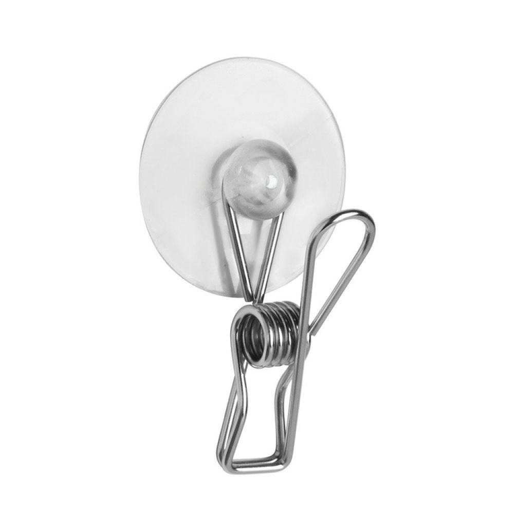 Klämmor med sugpropp, 4 st, MULTI PURPOSE SUCTION CLIPS, Silver / Klar i gruppen Förvaring / Badrumsförvaring hos SmartaSaker.se (41458)