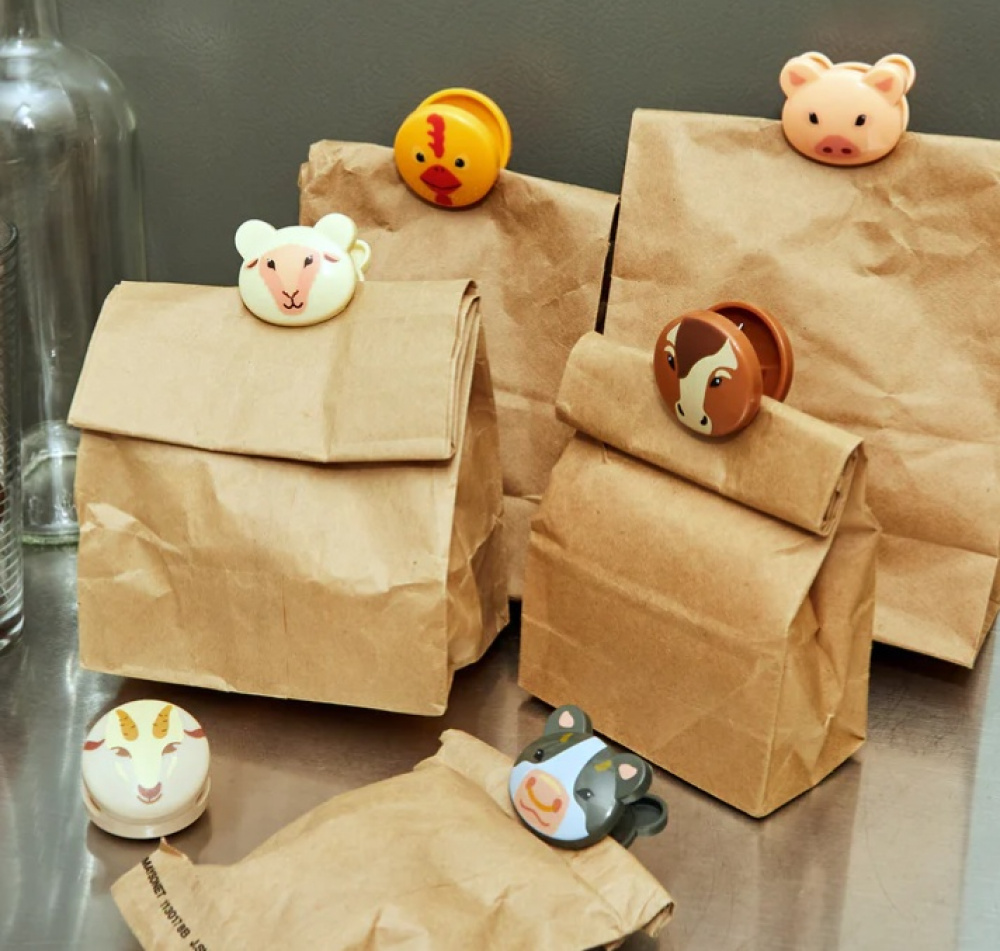 Klämmor, Bondgård, 6 st, FARM ANIMAL BAG CLIPS, Kikkerland, Mix i gruppen Förvaring / Köksförvaring hos SmartaSaker.se (41460)