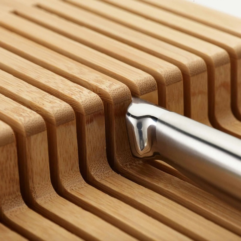 Knivställ för 12 st knivar, LARGE DRAWERSTORE BAMBOO, Joseph Joseph, 39,7 x 17,6 x H 8,4 cm, Natur i gruppen Förvaring / Köksförvaring / Organisera köksskåp / Besticklådor hos SmartaSaker.se (41464)