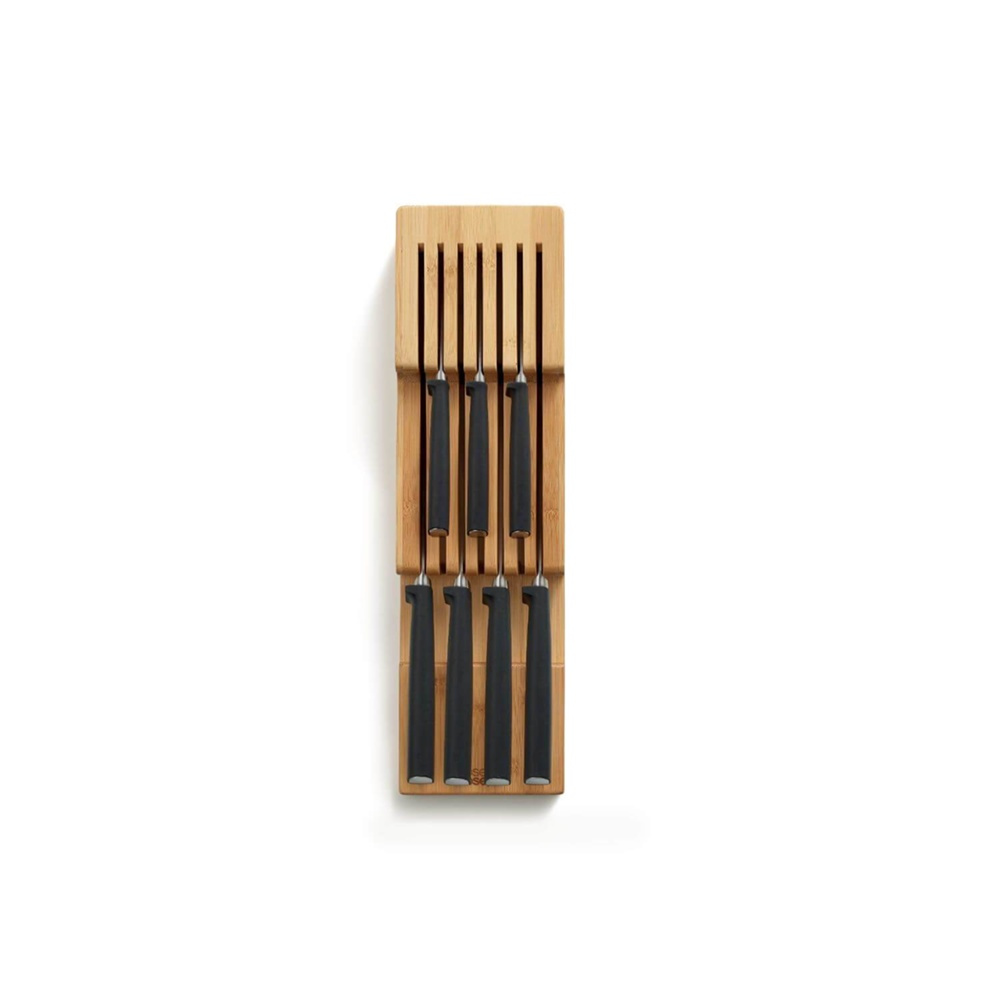 Knivställ för 9 st knivar, 2 nivåer, DRAWERSTORE BAMBOO, Joseph Joseph, 39,8 x 11 x H 9 cm, Bambu i gruppen Förvaring / Köksförvaring / Organisera köksskåp / Besticklådor hos SmartaSaker.se (41465)