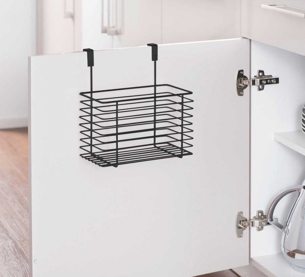 Korg i metall för skåpdörr, LARGE EINHÄNGEKORB, 24 x 15 x H24,5 cm, Svart i gruppen Förvaring / Köksförvaring / Organisera köksskåp hos SmartaSaker.se (41467)