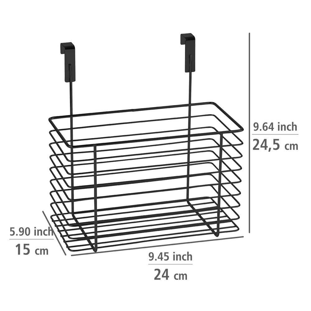 Korg i metall för skåpdörr, LARGE EINHÄNGEKORB, 24 x 15 x H24,5 cm, Svart i gruppen Förvaring / Köksförvaring / Organisera köksskåp hos SmartaSaker.se (41467)