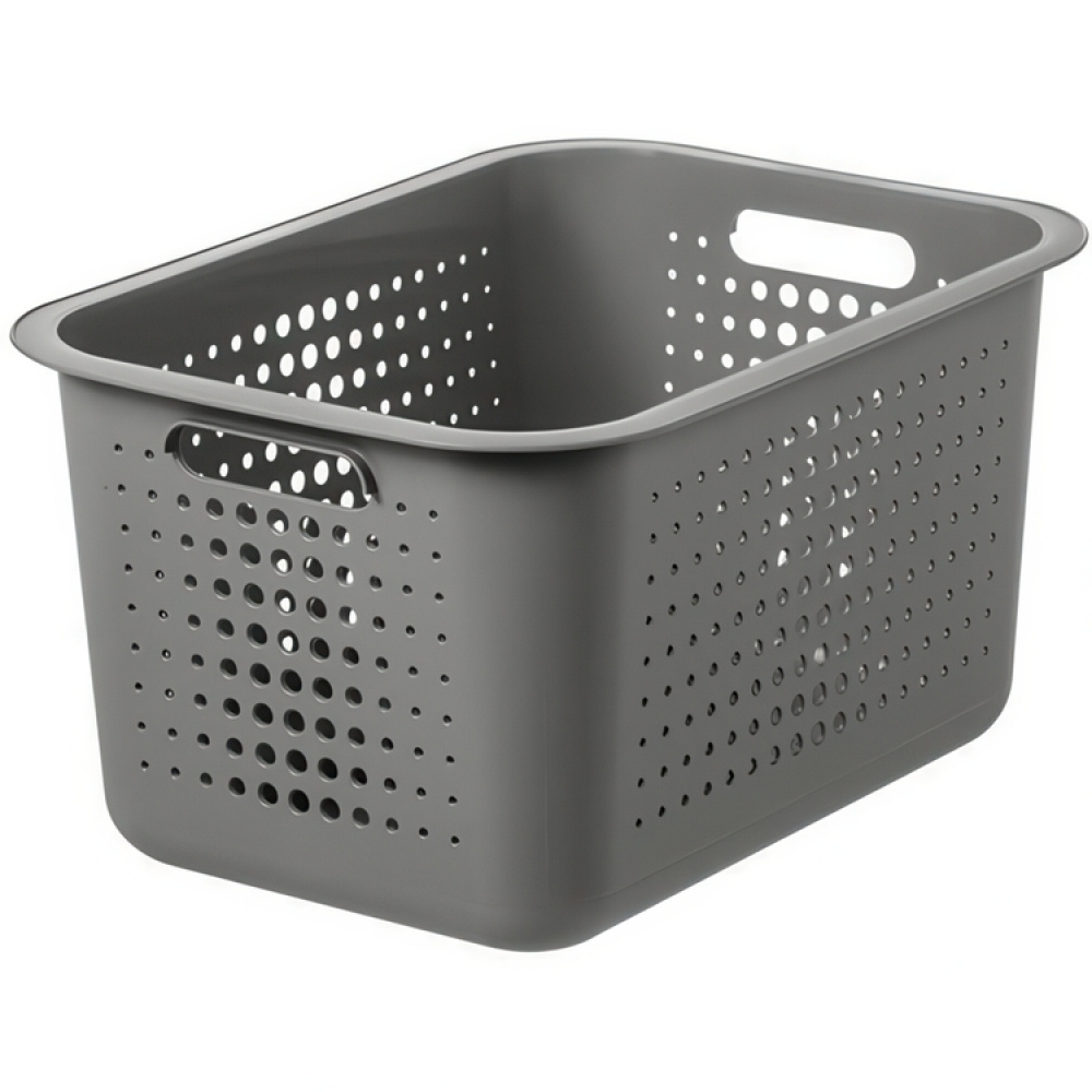 Korg / Låda, SMARTSTORE 13L BASKET RECYCLED, 37 x 28 x H20 cm, Grå i gruppen Förvaring / Förvaringslådor / SmartStore förvaringslådor hos SmartaSaker.se (41468)