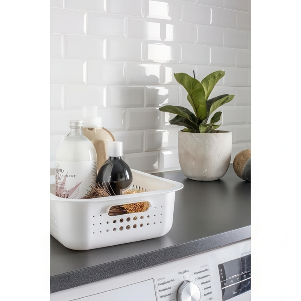 Korg / Låda, SMARTSTORE 6L BASKET RECYCLED, 37 x 28 x H10 cm, Vit i gruppen Förvaring / Förråd- och garageförvaring / Korgar och hinkar hos SmartaSaker.se (41469)