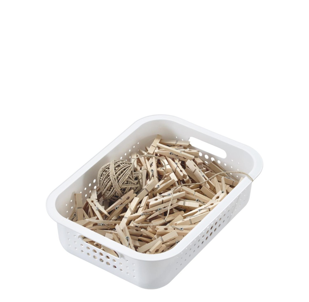 Korg / Låda, SMARTSTORE 6L BASKET RECYCLED, 37 x 28 x H10 cm, Vit i gruppen Förvaring / Förråd- och garageförvaring / Korgar och hinkar hos SmartaSaker.se (41469)