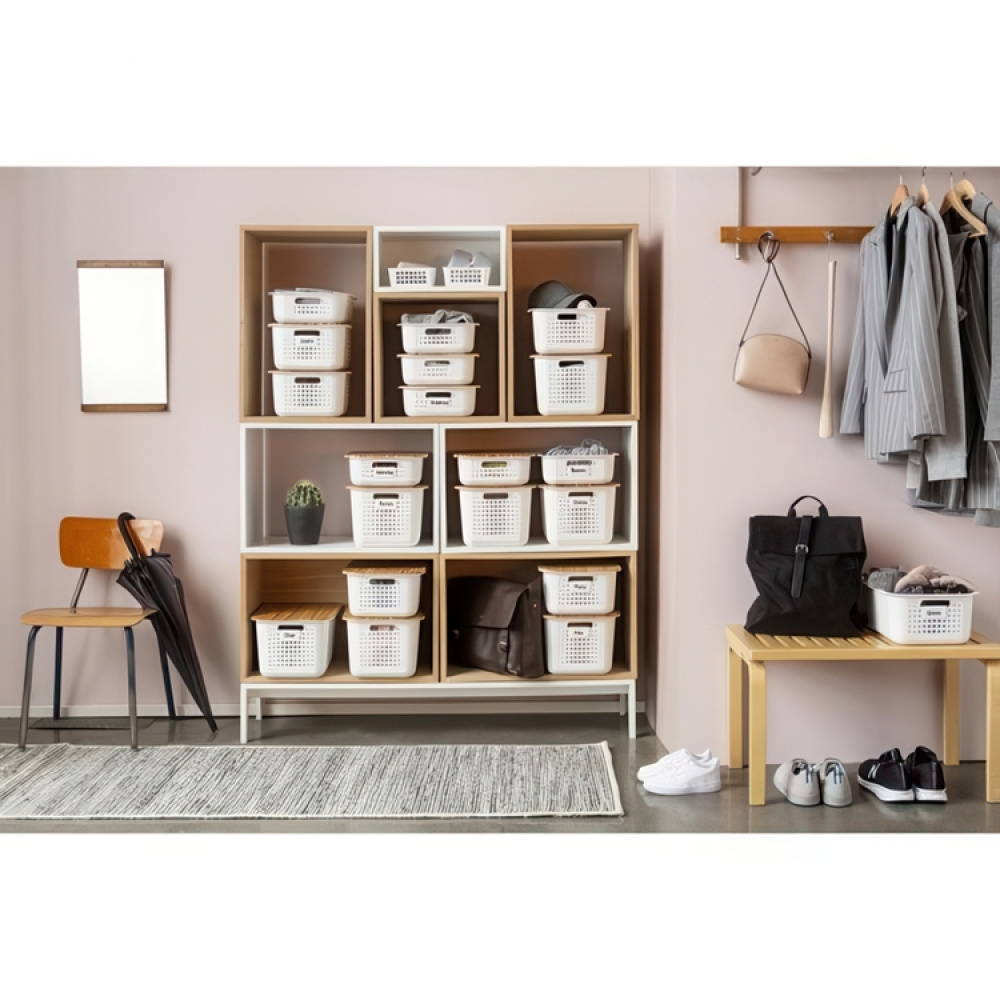 Korg / Låda, SMARTSTORE 6L BASKET RECYCLED, 37 x 28 x H10 cm, Vit i gruppen Förvaring / Förråd- och garageförvaring / Korgar och hinkar hos SmartaSaker.se (41469)