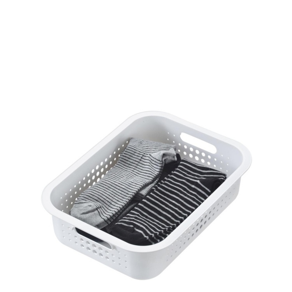 Korg / Låda, SMARTSTORE 6L BASKET RECYCLED, 37 x 28 x H10 cm, Vit i gruppen Förvaring / Förråd- och garageförvaring / Korgar och hinkar hos SmartaSaker.se (41469)