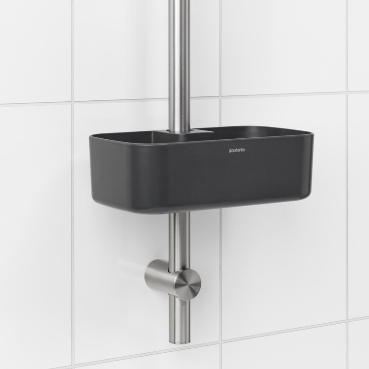 Korg för Duschstång, RENEW SHOWER CADDY, 24,4 x 13,3 x H 7,5 cm , Brabantia, Mörkgrå i gruppen Förvaring / Badrumsförvaring hos SmartaSaker.se (41471)
