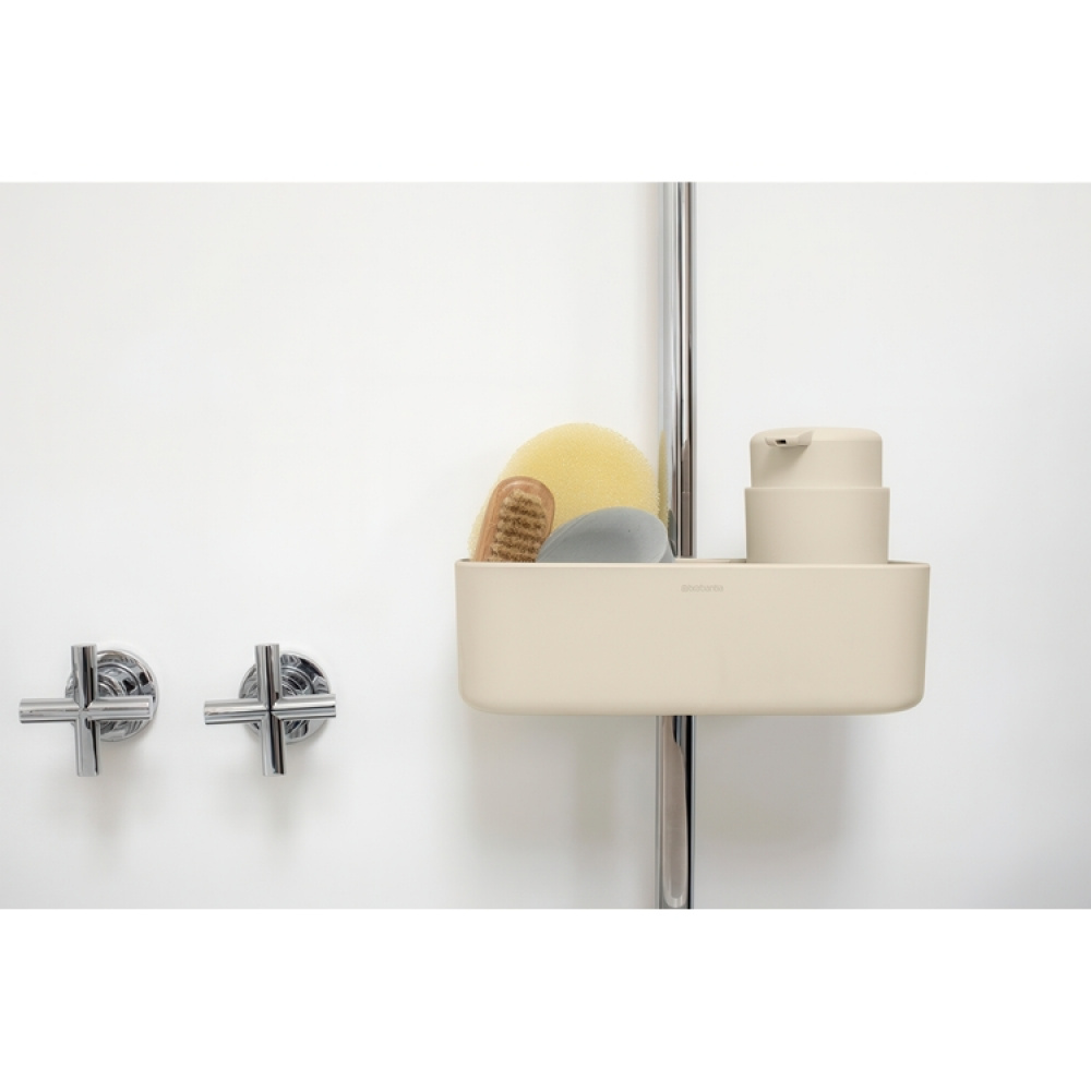 Korg för Dushstång, RENEW SHOWER CADDY, 24,4 x 13,3 x H 7,5 cm , Brabantia, Soft Beige i gruppen Förvaring / Badrumsförvaring / Bad- och duschkorgar hos SmartaSaker.se (41472)