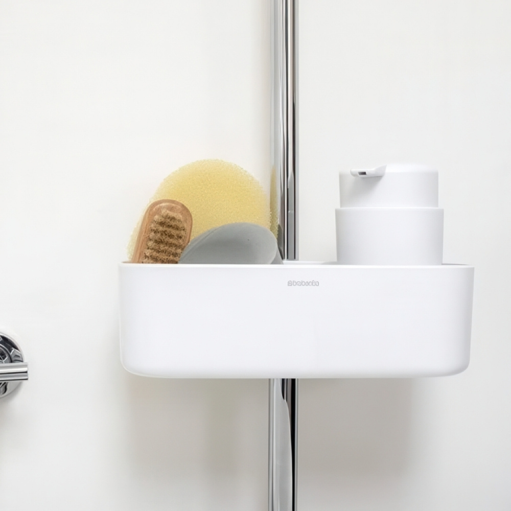 Korg för Dushstång, RENEW SHOWER CADDY, 24,4 x 13,3 x H7,5 cm , Brabantia, Vit i gruppen Förvaring / Badrumsförvaring / Bad- och duschkorgar hos SmartaSaker.se (41473)
