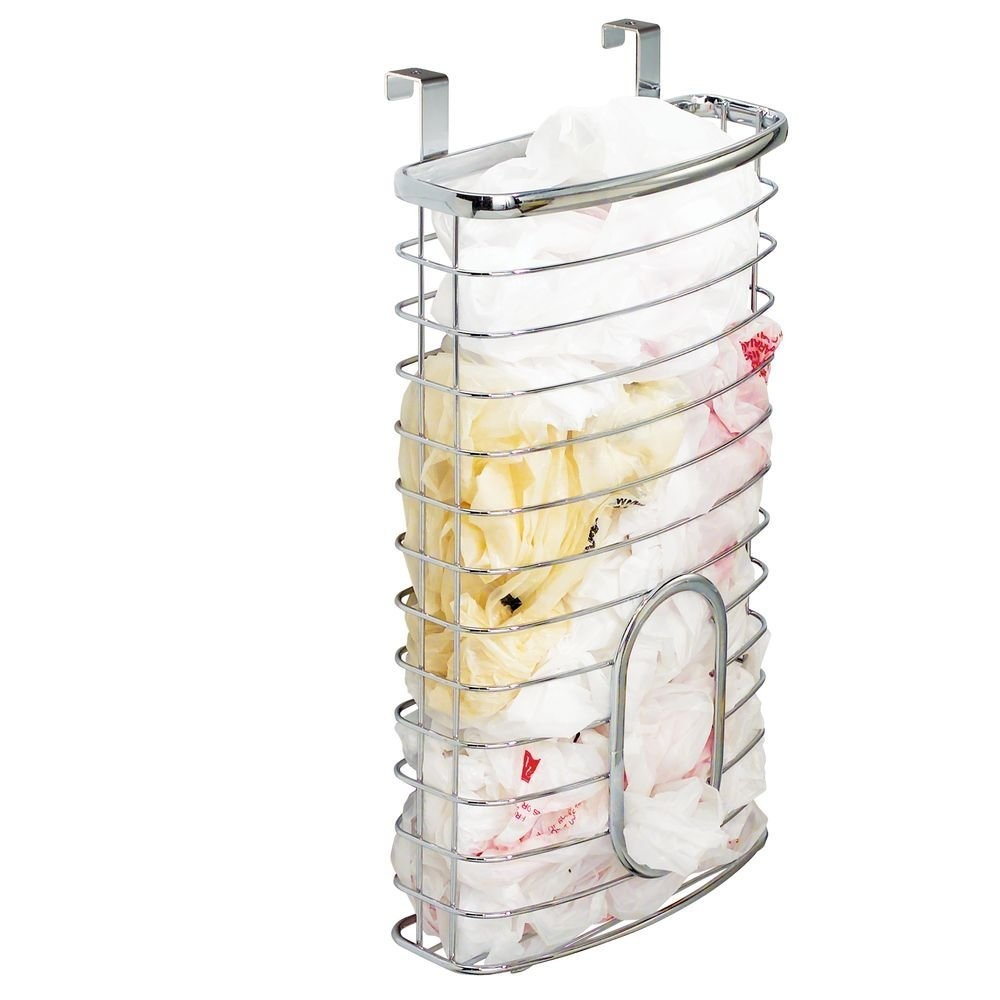 Korg för skåpdörr för plastpåsar, AXIS, 20,6 x 10 x H 37,6 cm, Silver i gruppen Förvaring / Köksförvaring / Organisera köksskåp / Under diskbänksförvaring hos SmartaSaker.se (41474)
