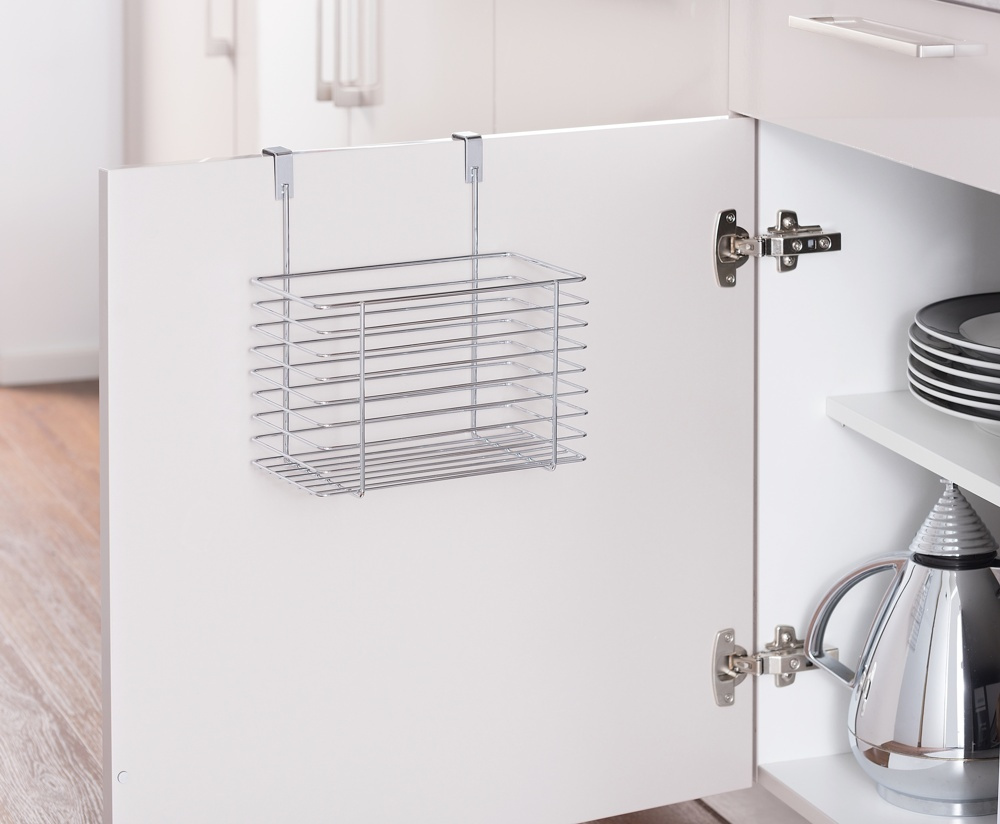 Korg i metall för skåpdörr, LARGE EINHÄNGEKORB, 24 x 15 x H24,5cm, Silver i gruppen Förvaring / Köksförvaring / Organisera köksskåp hos SmartaSaker.se (41481)