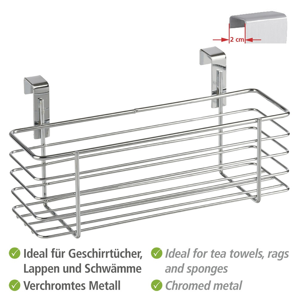 Korg i metall för skåpdörr, SLIM EINHÃ„NGEKORB, 24 x 10 x H 11,5 cm, Silver i gruppen Förvaring / Köksförvaring / Organisera köksskåp / Under diskbänksförvaring hos SmartaSaker.se (41482)
