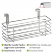 Korg i metall för skåpdörr, SLIM EINHÄNGEKORB, 24 x 10 x H 11,5 cm, Silver Korg i metall för skåpdörr, SLIM EINHÄNGEKORB, 24 x 10 x H 11,5 cm, Silver
