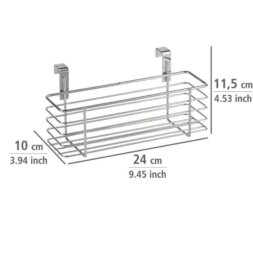 Korg i metall för skåpdörr, SLIM EINHÄNGEKORB, 24 x 10 x H 11,5 cm, Silver i gruppen Förvaring / Köksförvaring / Organisera köksskåp / Under diskbänksförvaring hos SmartaSaker.se (41482)