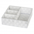 Korg med 4 fack, ADRIA, Large 32 x 32 x H 10 cm, Off white