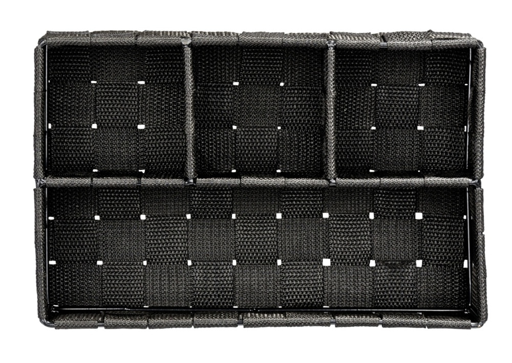 Korg med 4 fack, ADRIA, Liten, 17 x 26 x H6,5 cm, svart i gruppen Förvaring / Städförvaring och sopsortering / Städkorgar hos SmartaSaker.se (41487)