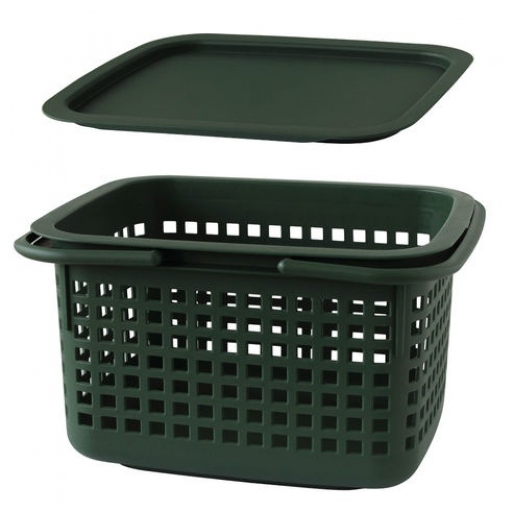 Korg med Lock, från Japan, 23 L, CESTINO MEDIUM, 42 × 35 × H 25 cm, Grön i gruppen Förvaring / Förråd- och garageförvaring / Korgar och hinkar hos SmartaSaker.se (41490)