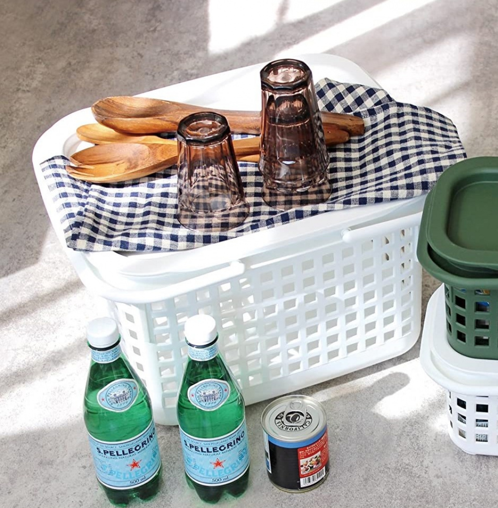 Korg med Lock, från Japan, 23 L, CESTINO MEDIUM, 42 × 35 × H 25 cm, Grön i gruppen Förvaring / Förråd- och garageförvaring / Korgar och hinkar hos SmartaSaker.se (41490)