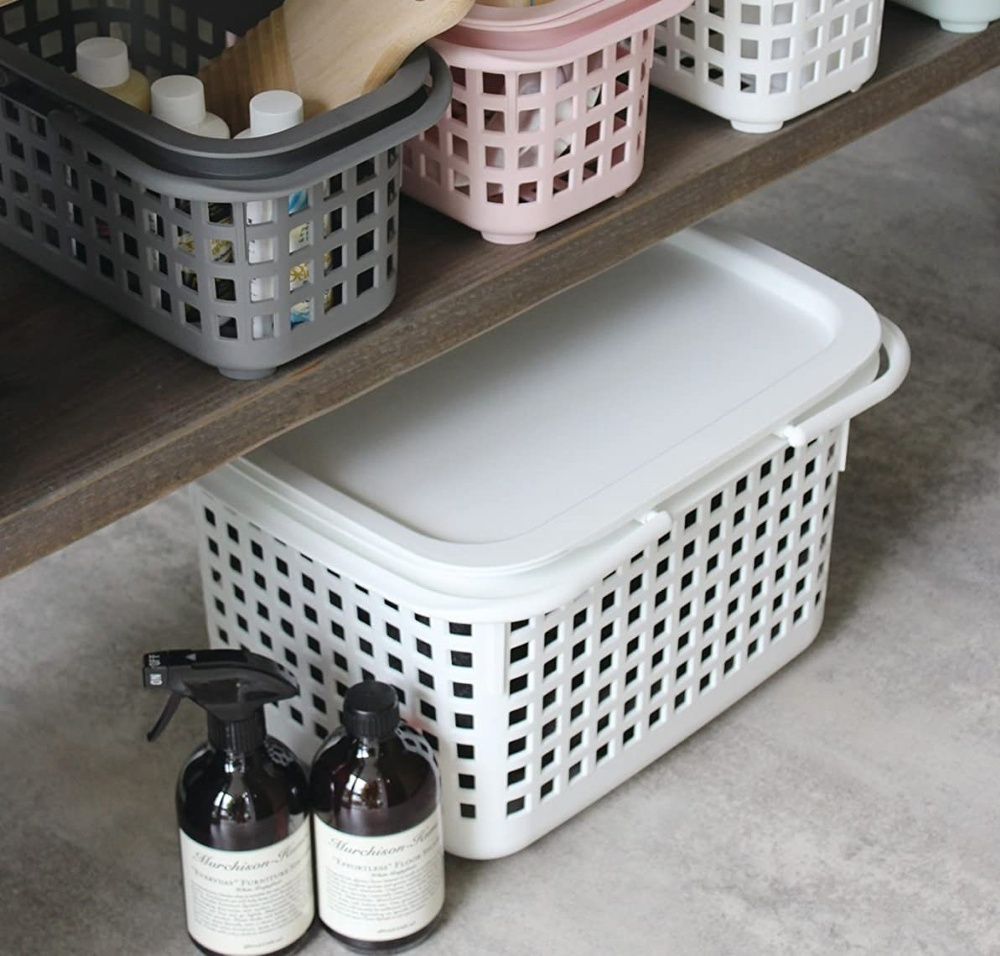 Korg med Lock, från Japan, 23 L, CESTINO MEDIUM, 42 × 35 × H 25 cm, Grön i gruppen Förvaring / Förråd- och garageförvaring / Korgar och hinkar hos SmartaSaker.se (41490)