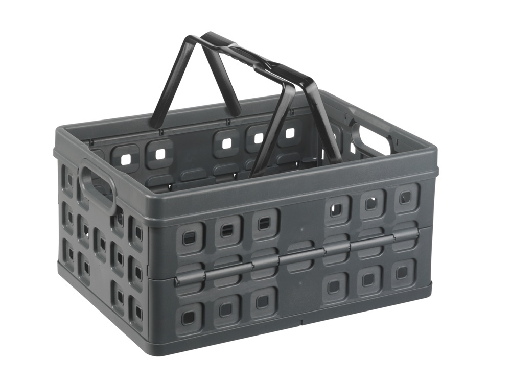 Korg, Hopfällbar, med Handtag, 32 Liter, LARGE FOLDING BASKET, 49 x 36 x H24,5 cm, Mörkgrå i gruppen Förvaring / Förråd- och garageförvaring hos SmartaSaker.se (41497)