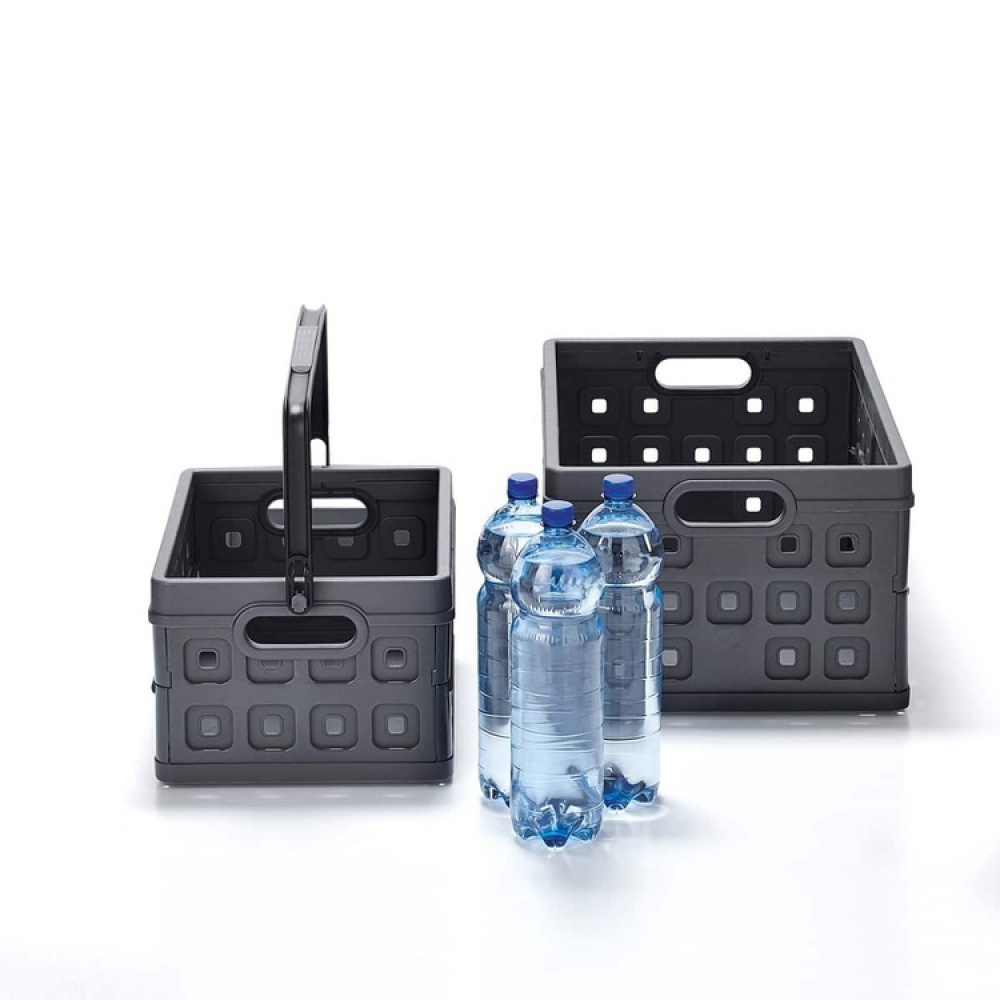 Korg, Hopfällbar, med Handtag, 24 Liter, MEDIUM FOLDING BASKET, 44 x 31,5 x H21 cm, Mörkgrå i gruppen Förvaring / Förråd- och garageförvaring / Korgar och hinkar hos SmartaSaker.se (41498)