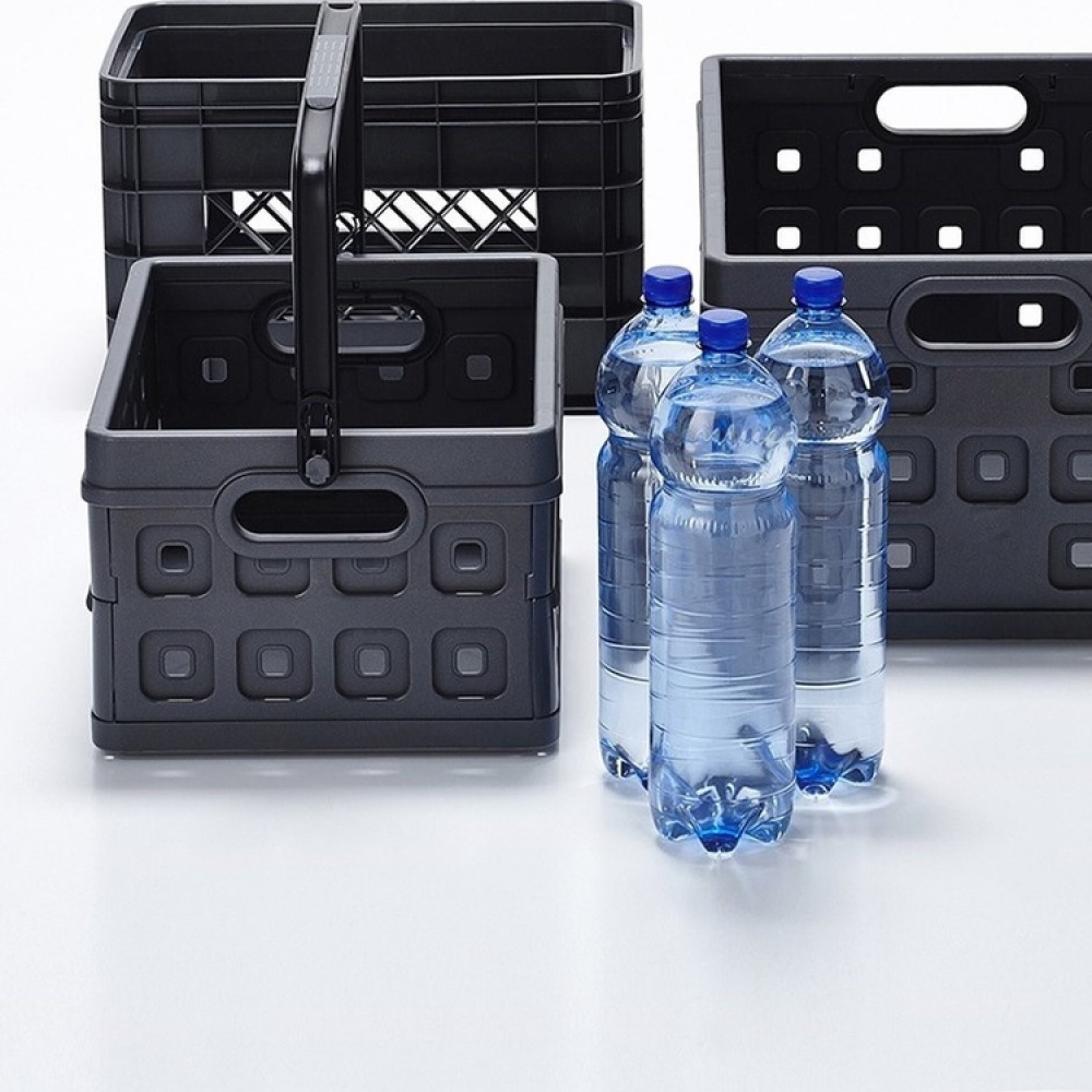 Korg, Hopfällbar, med Handtag, 24 Liter, MEDIUM FOLDING BASKET, 44 x 31,5 x H21 cm, Mörkgrå i gruppen Förvaring / Förråd- och garageförvaring / Korgar och hinkar hos SmartaSaker.se (41498)