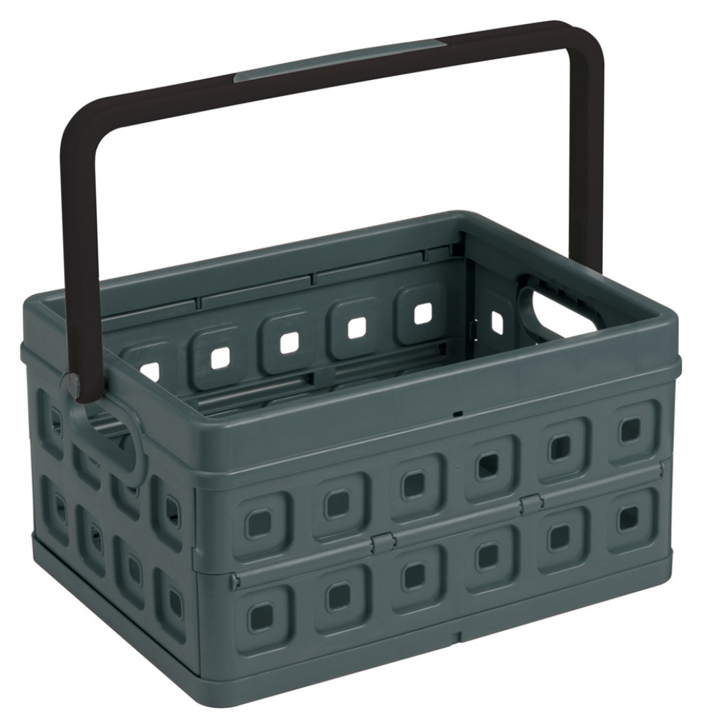 Korg, Hopfällbar, med Handtag, 24 Liter, MEDIUM FOLDING BASKET, 44 x 31,5 x H21 cm, Mörkgrå i gruppen Förvaring / Förråd- och garageförvaring / Korgar och hinkar hos SmartaSaker.se (41498)