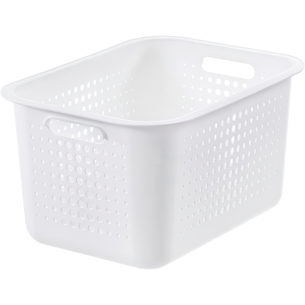Korg, SMARTSTORE 13L BASKET RECYCLED, 37 x 28 x H20 cm, Vit i gruppen Förvaring / Förråd- och garageförvaring / Korgar och hinkar hos SmartaSaker.se (41500)