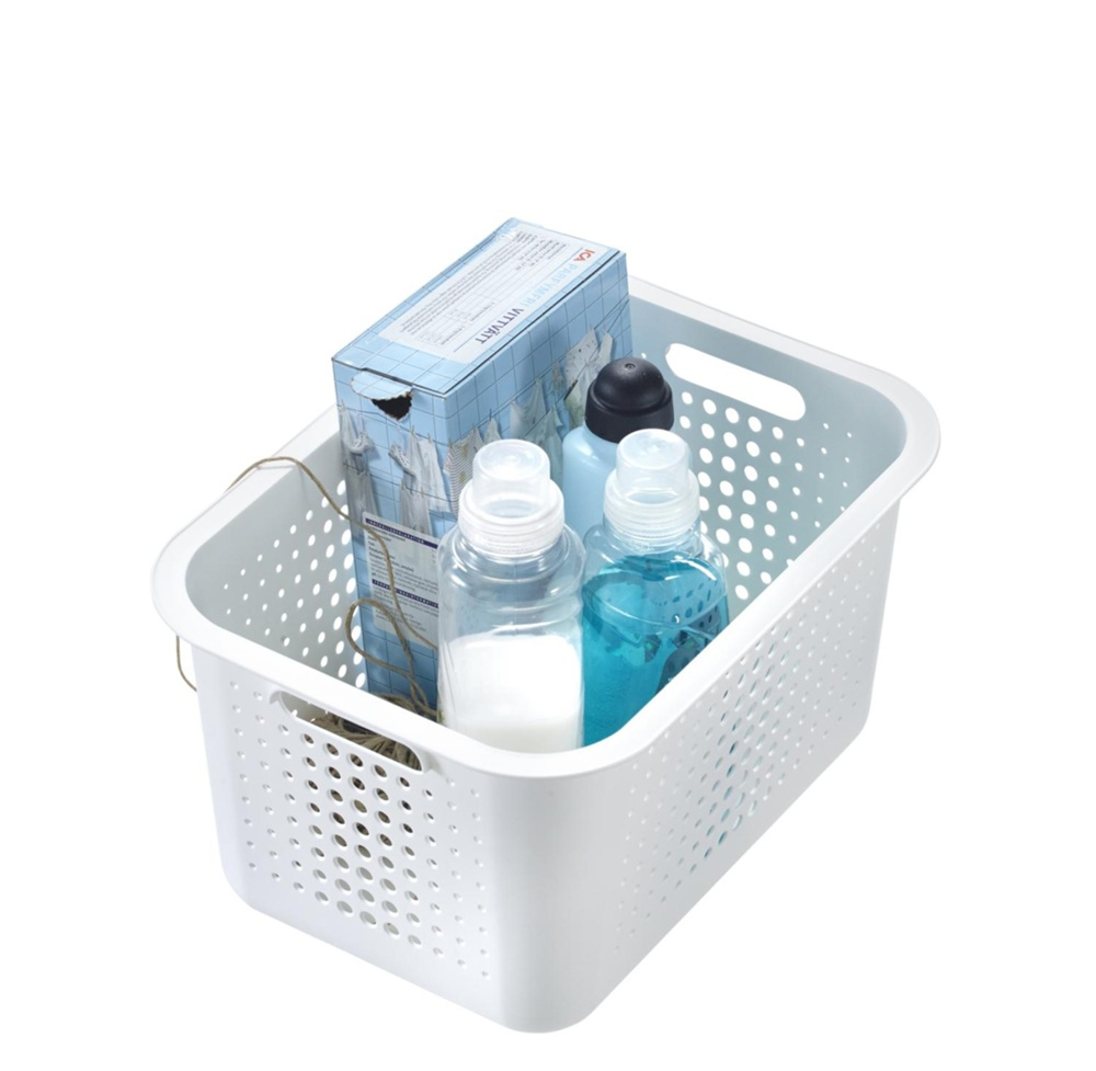 Korg, SMARTSTORE 13L BASKET RECYCLED, 37 x 28 x H20 cm, Vit i gruppen Förvaring / Förråd- och garageförvaring / Korgar och hinkar hos SmartaSaker.se (41500)