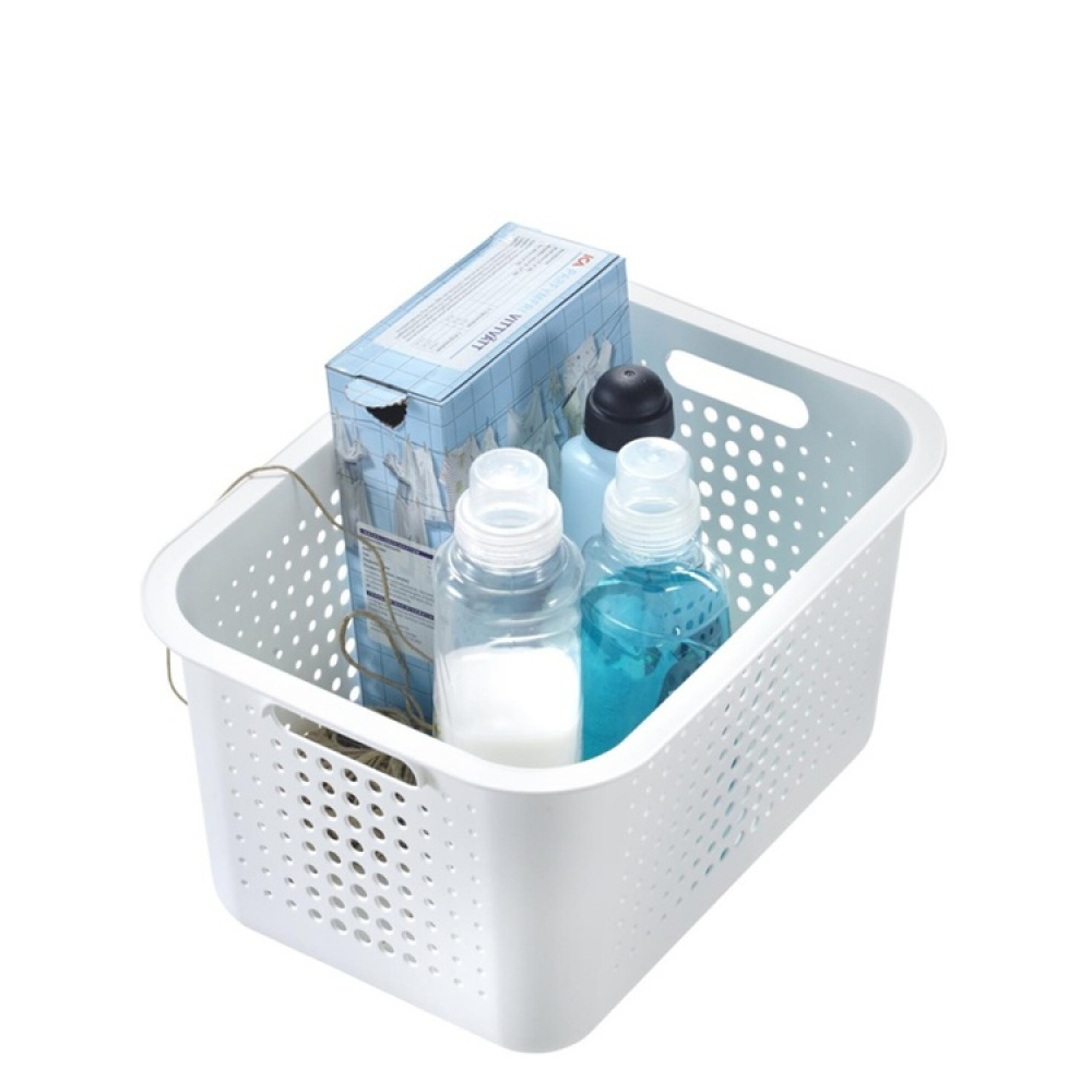 Korg, SMARTSTORE 13L BASKET RECYCLED, 37 x 28 x H20 cm, Vit i gruppen Förvaring / Förråd- och garageförvaring / Korgar och hinkar hos SmartaSaker.se (41500)