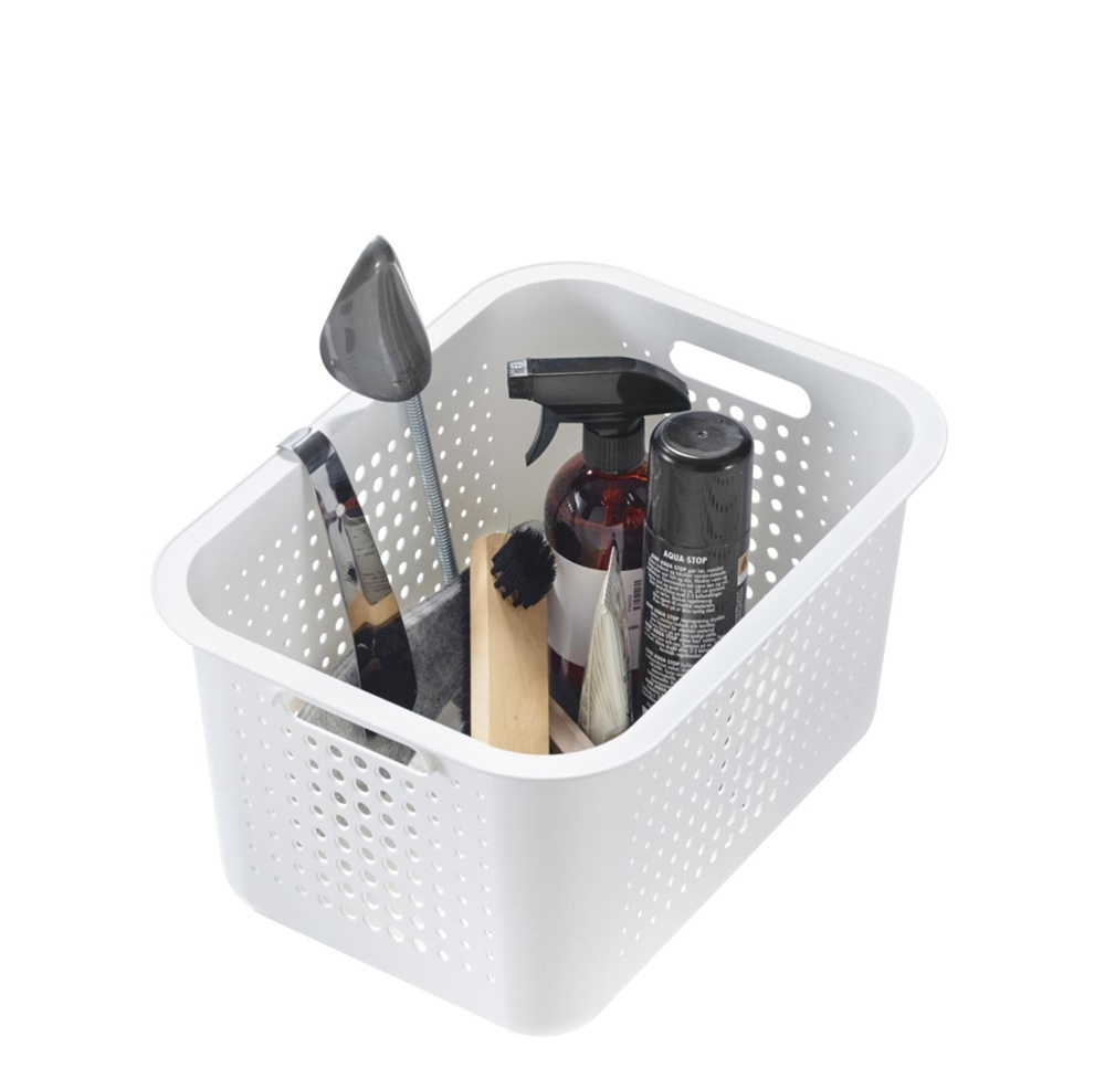 Korg, SMARTSTORE 13L BASKET RECYCLED, 37 x 28 x H20 cm, Vit i gruppen Förvaring / Förråd- och garageförvaring / Korgar och hinkar hos SmartaSaker.se (41500)