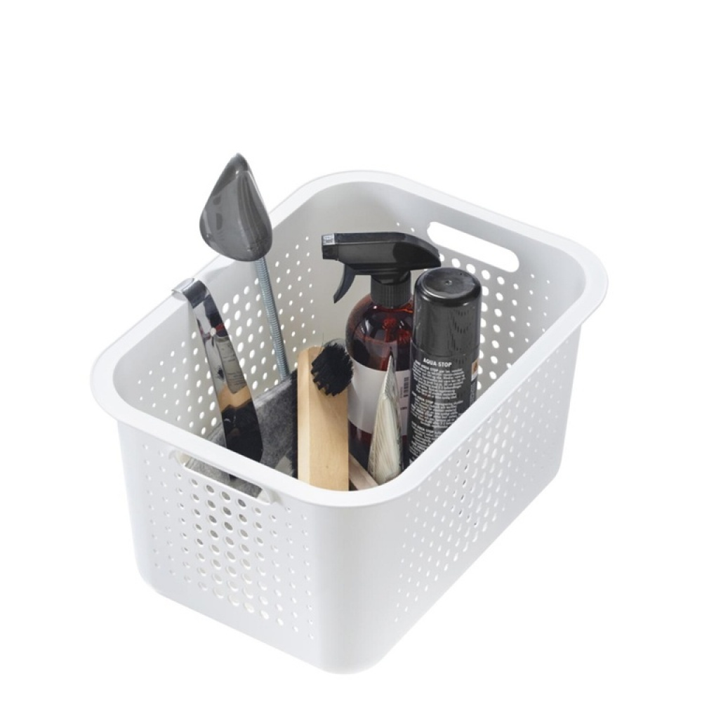 Korg, SMARTSTORE 13L BASKET RECYCLED, 37 x 28 x H20 cm, Vit i gruppen Förvaring / Förråd- och garageförvaring / Korgar och hinkar hos SmartaSaker.se (41500)