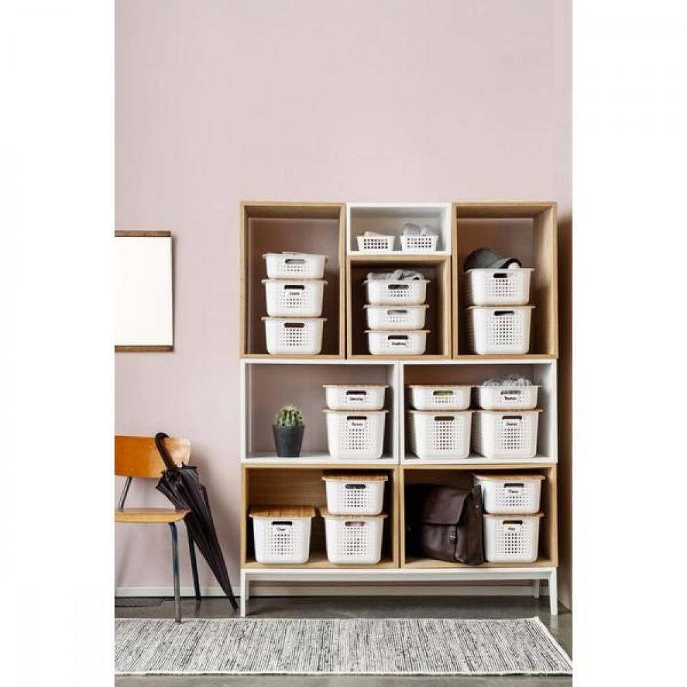Korg, SMARTSTORE 13L BASKET RECYCLED, 37 x 28 x H20 cm, Vit i gruppen Förvaring / Förråd- och garageförvaring / Korgar och hinkar hos SmartaSaker.se (41500)