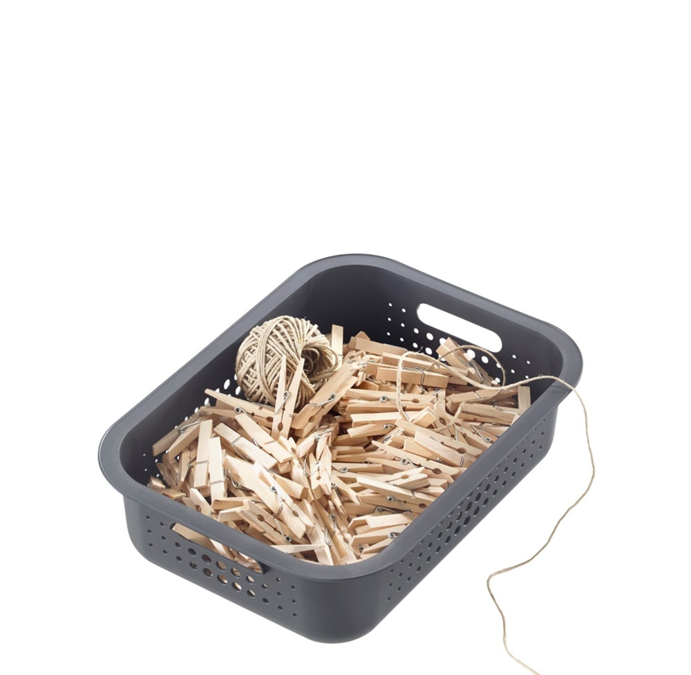 Korg, SMARTSTORE 6L BASKET RECYCLED, 37 x 28 x H10 cm, Grå i gruppen Förvaring / Förråd- och garageförvaring / Korgar och hinkar hos SmartaSaker.se (41501)