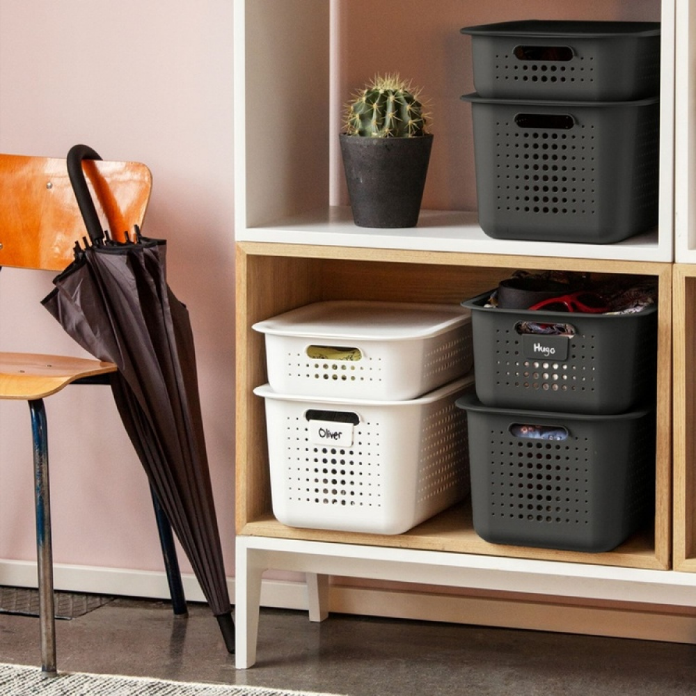 Korg, SMARTSTORE 6L BASKET RECYCLED, 37 x 28 x H10 cm, Grå i gruppen Förvaring / Förråd- och garageförvaring / Korgar och hinkar hos SmartaSaker.se (41501)