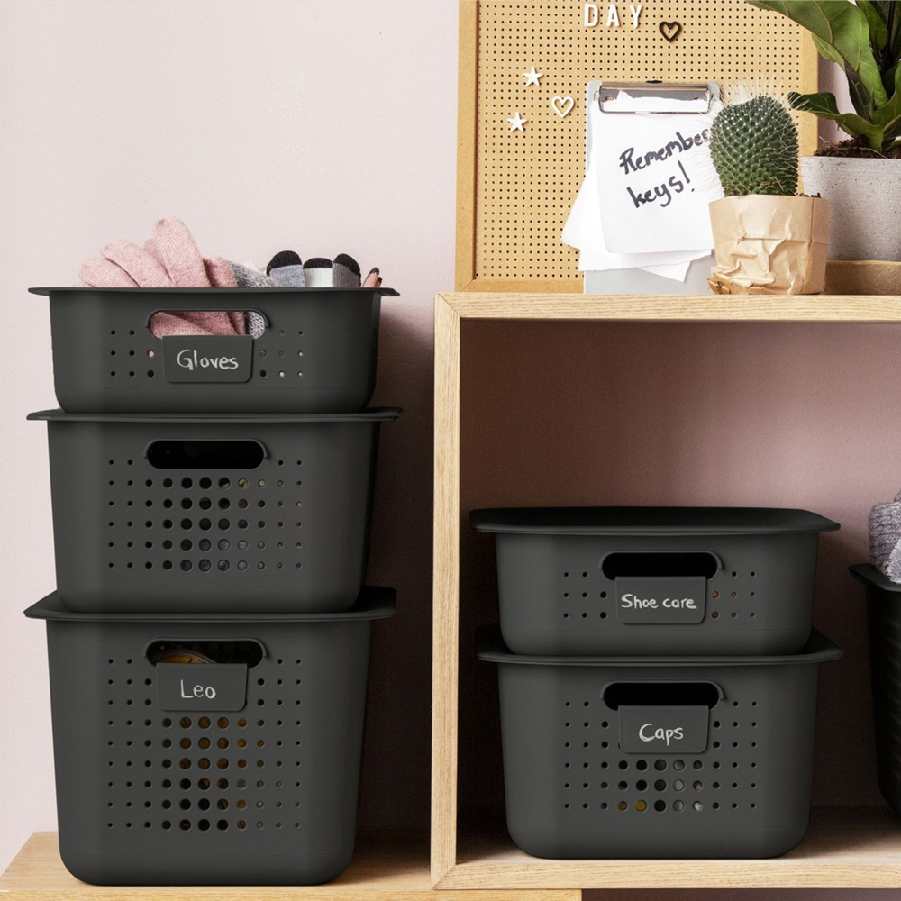 Korg, SMARTSTORE 6L BASKET RECYCLED, 37 x 28 x H10 cm, Grå i gruppen Förvaring / Förråd- och garageförvaring / Korgar och hinkar hos SmartaSaker.se (41501)
