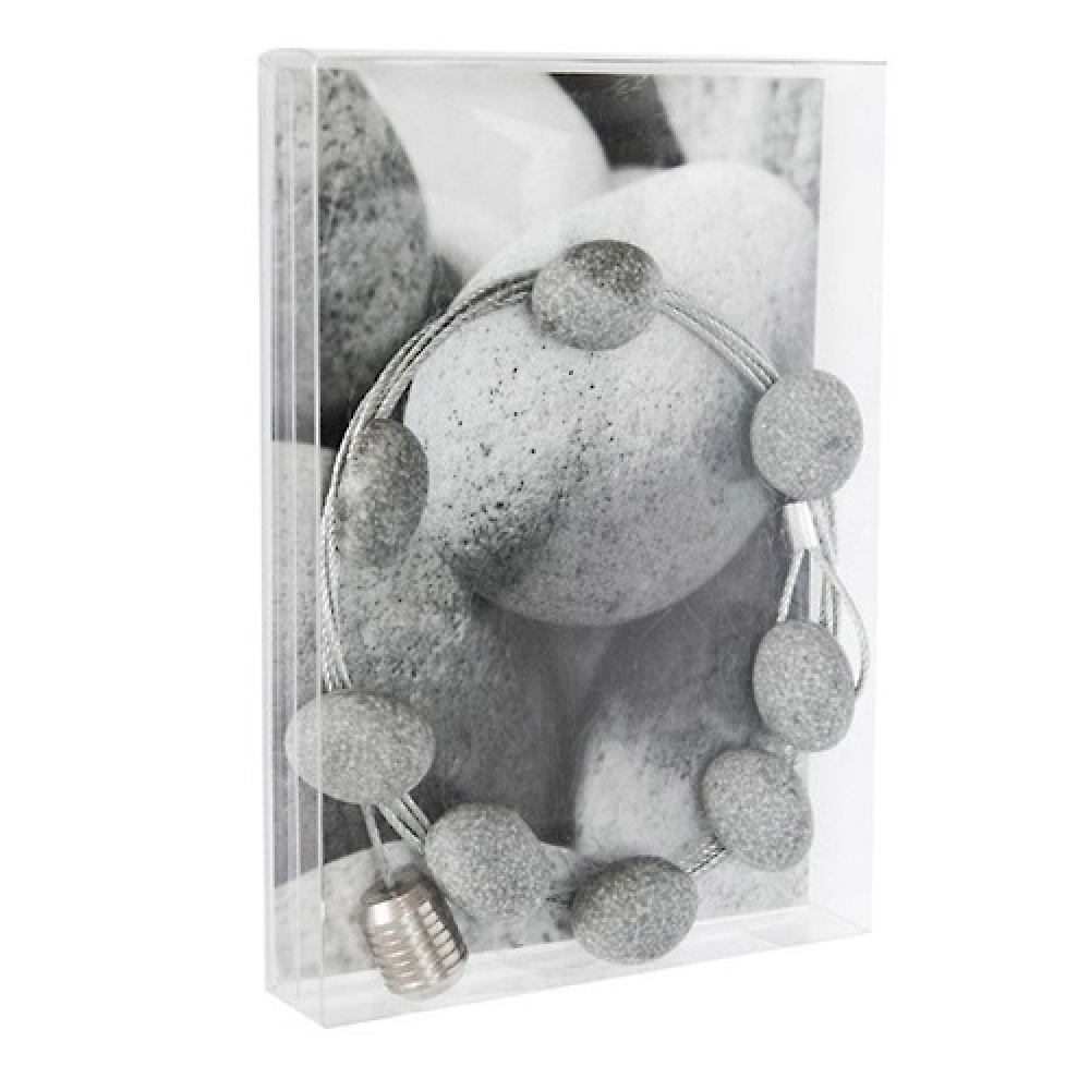 Korthållare med 8 magneter, STONE, 150 cm, Silver / Grå i gruppen Förvaring / Magneter och självhäftande / Magnetförvaring hos SmartaSaker.se (41504)