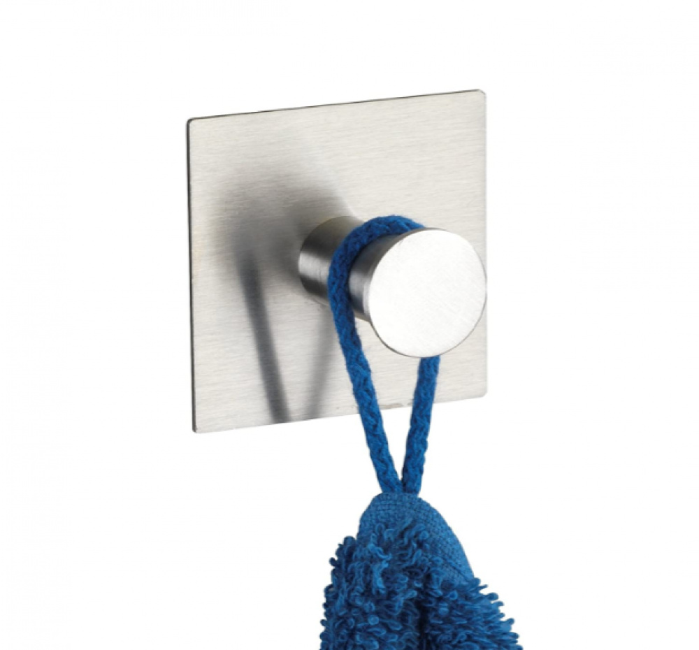 Krok / knopp, Självhäftande, Fyrkantig, ACCADIA cm, 5,5 x 5,5 cm, Matt Rostfritt stål i gruppen Förvaring / Magneter och självhäftande / Självhäftande krokar hos SmartaSaker.se (41508)