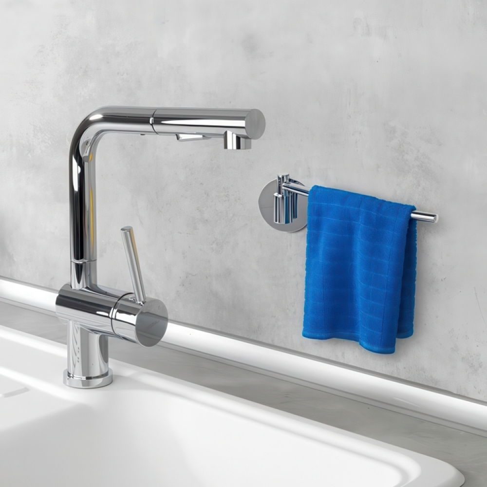 Krok för disktrasa i metall, Självhäftande, TURBO-LOC, Silver i gruppen Förvaring / Köksförvaring / Diskställ och diskbänk hos SmartaSaker.se (41509)