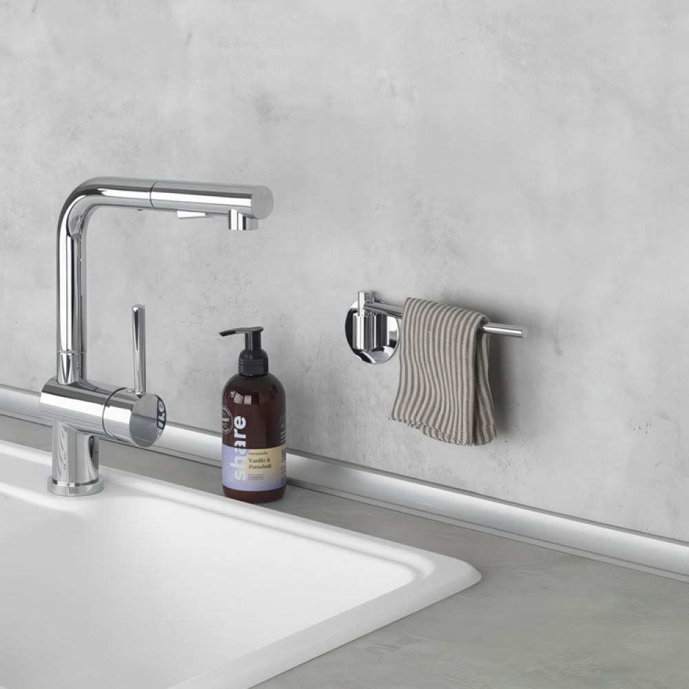 Krok för disktrasa i metall, Självhäftande, TURBO-LOC, Silver i gruppen Förvaring / Köksförvaring / Diskställ och diskbänk hos SmartaSaker.se (41509)