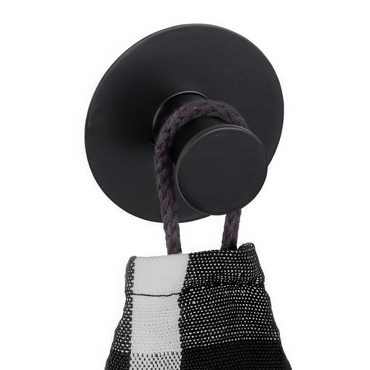Krok i metall, Självhäftande, Rund, CELANO, Ø 5 x 3,3 cm, Svart i gruppen Förvaring / Magneter och självhäftande / Självhäftande krokar hos SmartaSaker.se (41520)