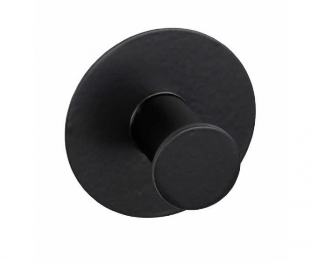 Krok i metall, Självhäftande, Rund, CELANO, Ø 5 x 3,3 cm, Svart i gruppen Förvaring / Magneter och självhäftande / Självhäftande krokar hos SmartaSaker.se (41520)