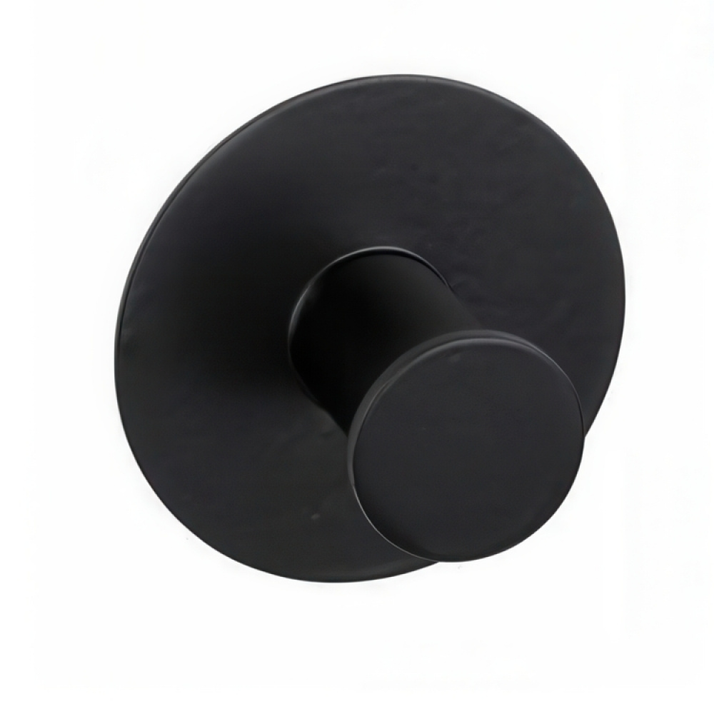Krok i metall, Självhäftande, Rund, CELANO, Ø 5 x 3,3 cm, Svart i gruppen Förvaring / Magneter och självhäftande / Självhäftande krokar hos SmartaSaker.se (41520)