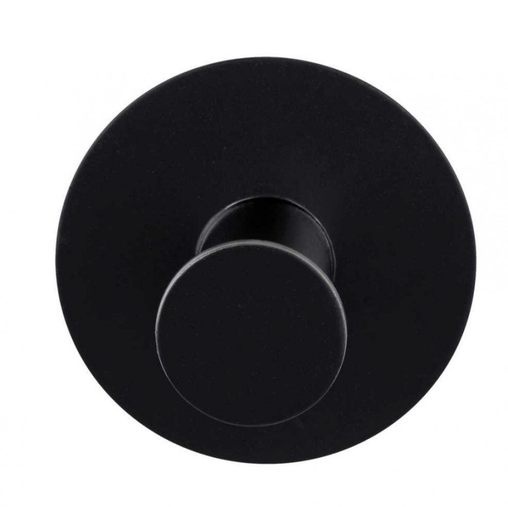 Krok i metall, Självhäftande, Rund, CELANO, Ø 5 x 3,3 cm, Svart i gruppen Förvaring / Magneter och självhäftande / Självhäftande krokar hos SmartaSaker.se (41520)